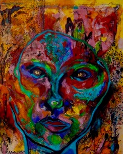 What Was I Thinking, an acrylic painting by Cathy Fiorelli